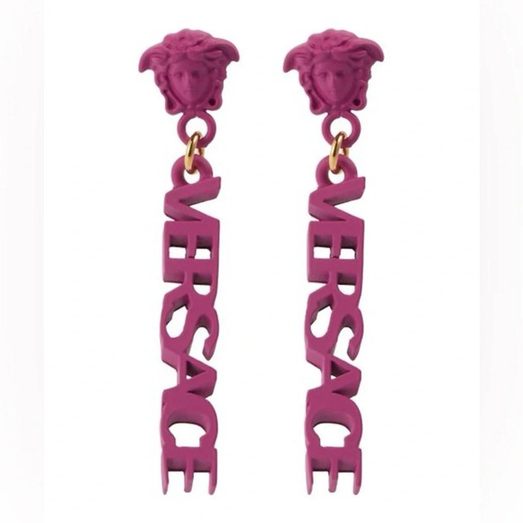 NWT Versace Medusa Fuchsia Earrings - Picture 1 of 6